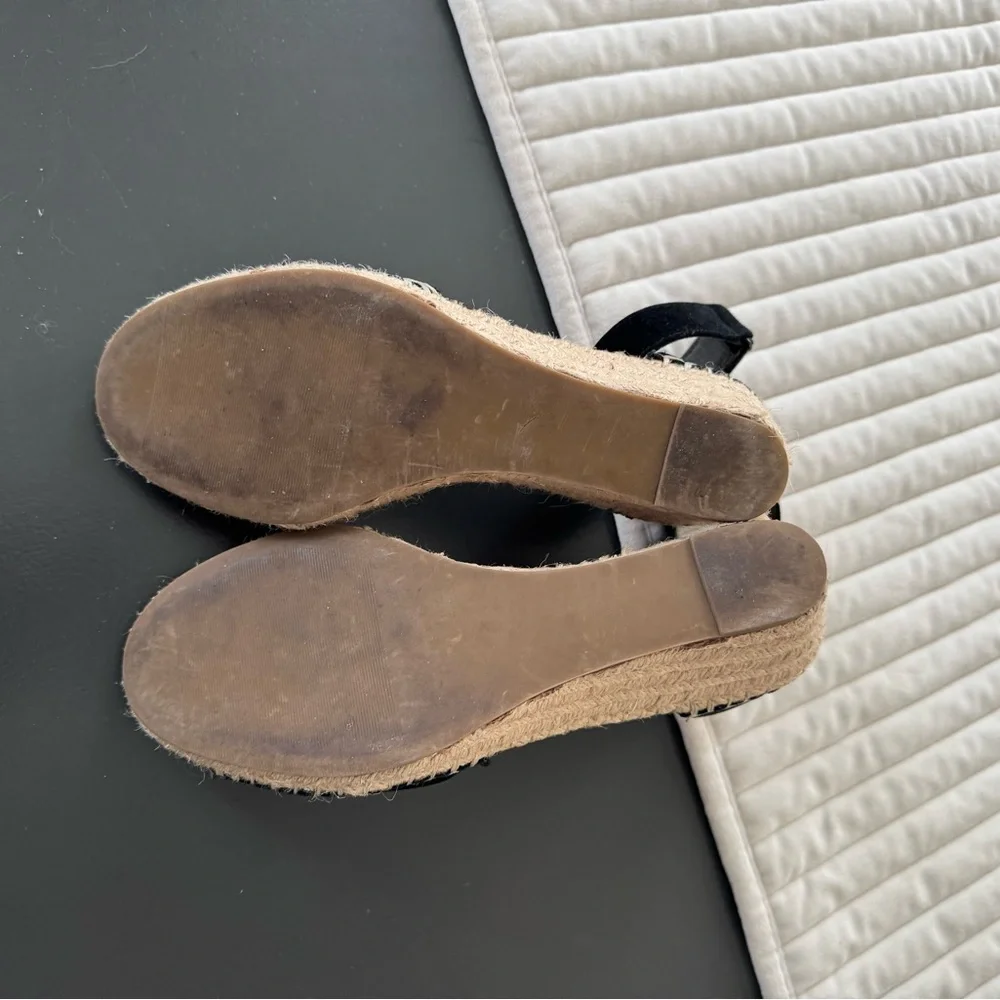 Black Espadrille Ankle-Strap Wedges - Women